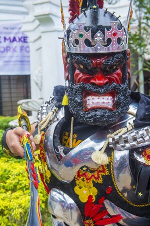 BOAC , PHILIPPINES - MARCH 30 : Participant in the Moriones festival in Boac Marinduque island the Philippines. The Moriones festival held anualy on the Holy Weekのeditorial素材