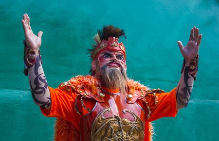 BOAC , PHILIPPINES - MARCH 30 : Participant in the Moriones festival in Boac Marinduque island the Philippines. The Moriones festival held anualy on the Holy Weekのeditorial素材