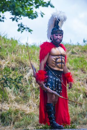 BOAC , PHILIPPINES - MARCH 30 : Participant in the Moriones festival in Boac Marinduque island the Philippines. The Moriones festival held anualy on the Holy Weekのeditorial素材