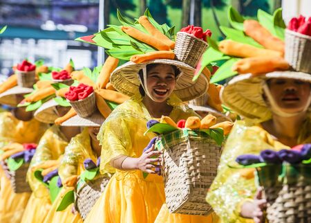 ILOILO , PHILIPPINES - JAN 28 : Participants in the Dinagyang Festival in Iloilo Philippines on January 28 2018. The Dinagyang is religious and cultural festival that honor the Santo NiÃ±oのeditorial素材