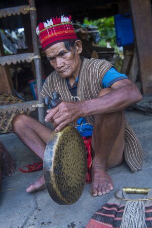 BANAUE, PHILIPPINES - MAY 02 : Portrait of a man from Ifugao Minority in Banaue the Philippines on May 02 2018. The Ifugao minority mostly live in the mountains of north Philippinesのeditorial素材