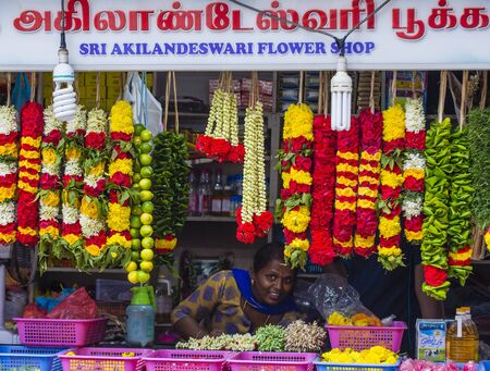 SINGAPORE - FEB 24 : Shop in Little India, Singapore on February 24 2018 Little India is an ethnic district in Singapore. It is located east of the Singapore Riverのeditorial素材