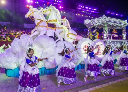 SINGAPORE - FEB 24 : Participants in the Chingay parade in Singapore on February 24 2018. The Chingay is an annual street parade and it is part of the Chinese New Year festivitiesのeditorial素材