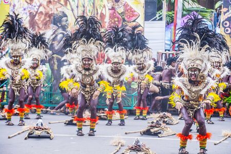 ILOILO , PHILIPPINES - JAN 28 : Participants in the Dinagyang Festival in Iloilo Philippines on January 28 2018. The Dinagyang is religious and cultural festival that honor the Santo NiÃ±oのeditorial素材