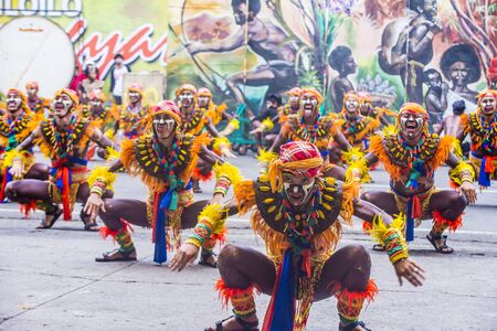 ILOILO , PHILIPPINES - JAN 28 : Participants in the Dinagyang Festival in Iloilo Philippines on January 28 2018. The Dinagyang is religious and cultural festival that honor the Santo NiÃ±oのeditorial素材