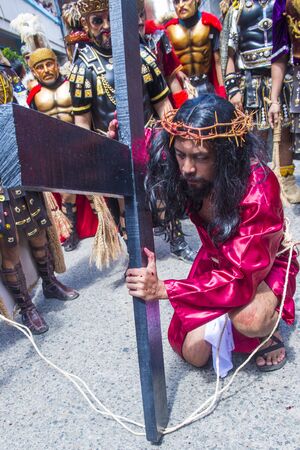 BOAC , PHILIPPINES - MARCH 30 : Participants in the Moriones festival in Boac Marinduque island the Philippines. The Moriones festival held anualy on the Holy Weekのeditorial素材
