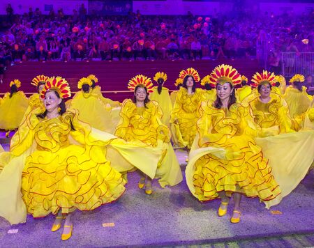 SINGAPORE - FEB 24 : Participants in the Chingay parade in Singapore on February 24 2018. The...