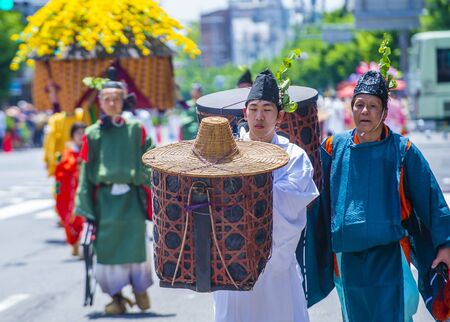 KYOTO - MAY 15 : Participants in Aoi Matsuri in Kyoto, Japan on May 15 2018. Aoi Mastsuri is one of...