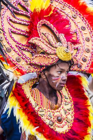 ILOILO , PHILIPPINES - JAN 28 : Participant in the Dinagyang Festival in Iloilo Philippines on January 28 2018. The Dinagyang is religious and cultural festival that honor the Santo NiÃ±oのeditorial素材