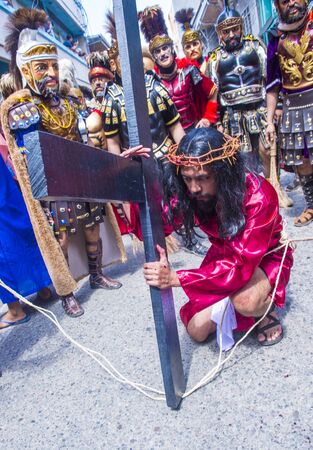BOAC , PHILIPPINES - MARCH 30 : Participants in the Moriones festival in Boac Marinduque island the Philippines. The Moriones festival held anualy on the Holy Weekのeditorial素材
