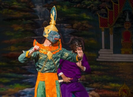 LUANG PRABANG , LAOS - AUG 10 : Laotian dancer perform in the Royal Ballet Theatre in Luang Prabang Laos on August 10 2018.のeditorial素材