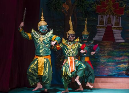 LUANG PRABANG , LAOS - AUG 10 : Laotian dancers perform in the Royal Ballet Theatre in Luang Prabang Laos on August 10 2018.のeditorial素材