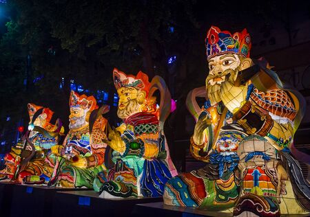 SEOUL - MAY 11 : Colorful lantern decoration at cheonggyecheon stream during the Lotus Lantern Festival in Seoul Korea on May 11 2018. The festival is a celebration of the birth of Buddhaのeditorial素材