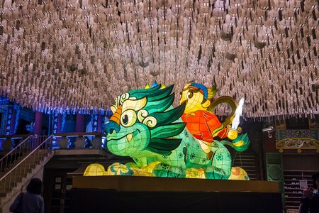 SEOUL - MAY 11 : Colorful lantern decoration at Jogyesa Temple during the Lotus Lantern Festival in Seoul Korea on May 11 2018. The festival is a celebration of the birth of Buddhaのeditorial素材