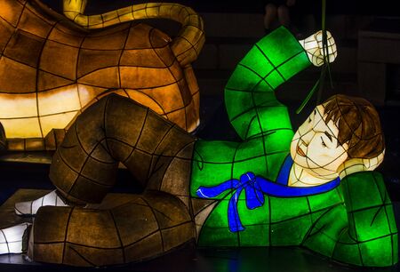 SEOUL - MAY 11 : Colorful lantern decoration at cheonggyecheon stream during the Lotus Lantern Festival in Seoul Korea on May 11 2018. The festival is a celebration of the birth of Buddhaのeditorial素材
