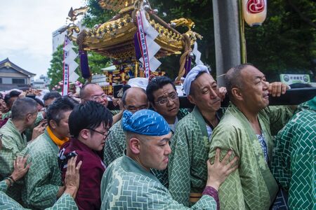 TOKYO - MAY 19 : Participants in the Kanda Matsuri in Tokyo, Japan on May 19 2018. Kanda Matsuri is...