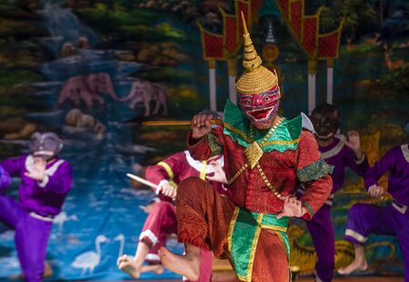 LUANG PRABANG , LAOS - AUG 10 : Laotian dancers perform in the Royal Ballet Theatre in Luang Prabang Laos on August 10 2018.のeditorial素材