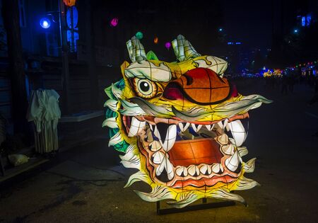 SEOUL - MAY 11 : Colorful lantern decoration at cheonggyecheon stream during the Lotus Lantern Festival in Seoul Korea on May 11 2018. The festival is a celebration of the birth of Buddhaのeditorial素材