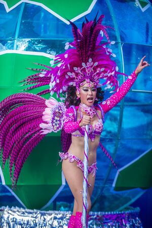 TOKYO - AUG 25 : Participant in the Asakusa samba carnival in Tokyo Japan on August 25 2018. The...