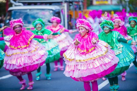 TOKYO - AUG 25 : Participants in the Asakusa samba carnival in Tokyo Japan on August 25 2018. The Asakusa samba carnival is the largest of its kind in the northern hemisphere.のeditorial素材