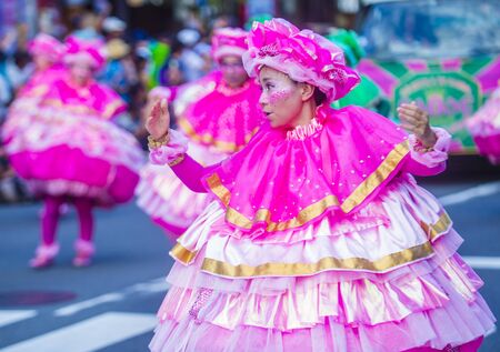 TOKYO - AUG 25 : Participants in the Asakusa samba carnival in Tokyo Japan on August 25 2018. The...
