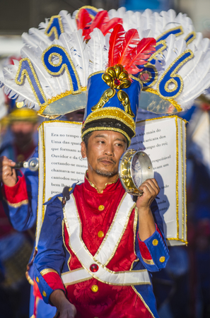 TOKYO - AUG 25 : Participant in the Asakusa samba carnival in Tokyo Japan on August 25 2018. The Asakusa samba carnival is the largest of its kind in the northern hemisphere.のeditorial素材