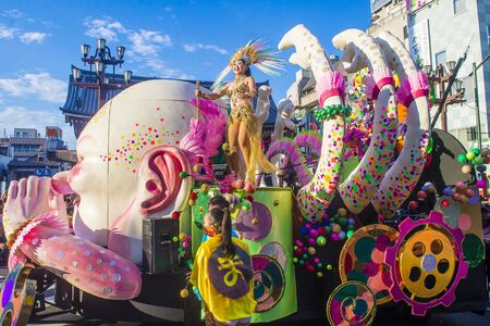 TOKYO - AUG 25 : Participant in the Asakusa samba carnival in Tokyo Japan on August 25 2018. The...