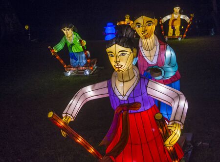 JINJU , SOUTH KOREA - OCT 07 : Colorful lantern decoration during the Jinju Lantern Festival in Jinju , South Korea on October 07 2018のeditorial素材