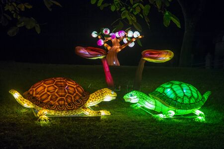JINJU , SOUTH KOREA - OCT 07 : Colorful lantern decoration during the Jinju Lantern Festival in Jinju , South Korea on October 07 2018のeditorial素材