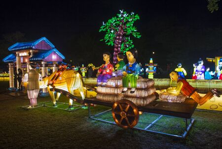 JINJU , SOUTH KOREA - OCT 07 : Colorful lantern decoration during the Jinju Lantern Festival in Jinju , South Korea on October 07 2018のeditorial素材