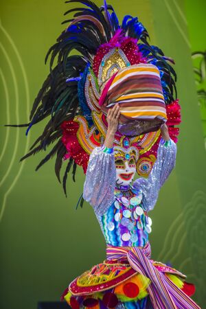 ANDONG , SOUTH KOREA - OCT 01 : Filipino dancer from the Masskara festival of Bacolod perform at the Maskdance festival held in Andong South Korea on October 01 2018のeditorial素材