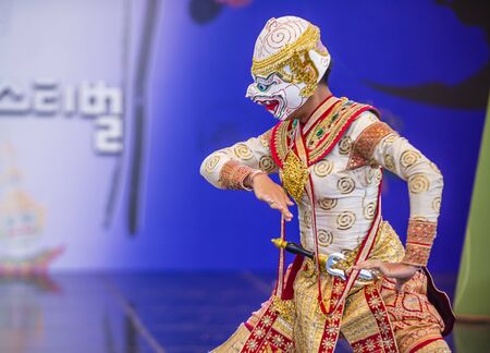 ANDONG , SOUTH KOREA - OCT 01 : Thai dancer performing the traditinal Thai Khon dance at the Mask dance festival in Andong South Korea on October 01 2018のeditorial素材