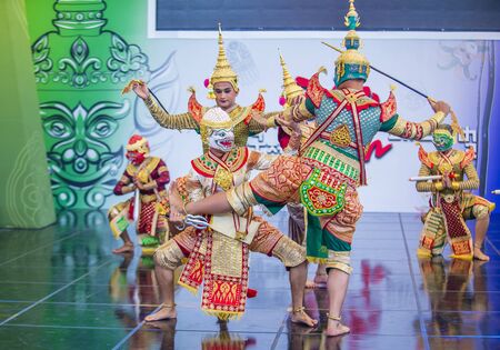 ANDONG , SOUTH KOREA - OCT 01 : Thai dancers performing the traditinal Thai Khon dance at the Mask dance festival in Andong South Korea on October 01 2018のeditorial素材