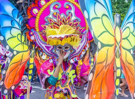 BACOLOD , PHILIPPINES - OCT 28 : Participant in the Masskara Festival in Bacolod Philippines on October 28 2018. Masskara is an annual festival held every fourth Sunday of Octoberのeditorial素材