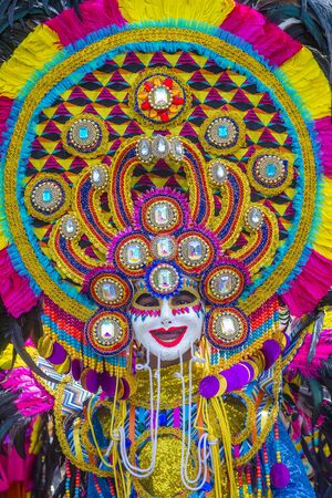 BACOLOD , PHILIPPINES - OCT 28 : Participant in the Masskara Festival in Bacolod Philippines on October 28 2018. Masskara is an annual festival held every fourth Sunday of Octoberのeditorial素材