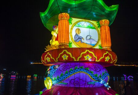 JINJU , SOUTH KOREA - OCT 07 : Colorful lantern decoration during the Jinju Lantern Festival in Jinju , South Korea on October 07 2018のeditorial素材
