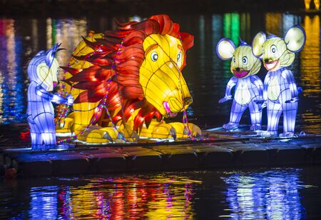 JINJU , SOUTH KOREA - OCT 07 : Colorful lantern decoration during the Jinju Lantern Festival in Jinju , South Korea on October 07 2018のeditorial素材