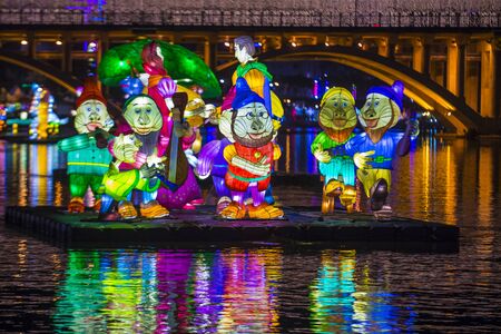 JINJU , SOUTH KOREA - OCT 07 : Colorful lantern decoration during the Jinju Lantern Festival in Jinju , South Korea on October 07 2018のeditorial素材
