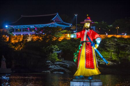 JINJU , SOUTH KOREA - OCT 07 : Colorful lantern decoration during the Jinju Lantern Festival in Jinju , South Korea on October 07 2018のeditorial素材