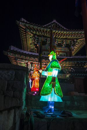 JINJU , SOUTH KOREA - OCT 07 : Colorful lantern decoration during the Jinju Lantern Festival in Jinju , South Korea on October 07 2018のeditorial素材