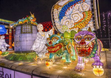 JINJU , SOUTH KOREA - OCT 07 : Colorful lantern decoration during the Jinju Lantern Festival in Jinju , South Korea on October 07 2018のeditorial素材
