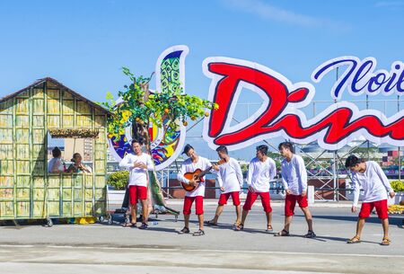 ILOILO , PHILIPPINES - JAN 27 : Participants in the Dinagyang Festival in Iloilo Philippines on January 27 2019. The Dinagyang is religious and cultural ennuel festivalのeditorial素材