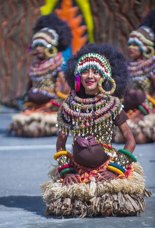 ILOILO , PHILIPPINES - JAN 27 : Participants in the Dinagyang Festival in Iloilo Philippines on January 27 2019. The Dinagyang is religious and cultural ennuel festivalのeditorial素材