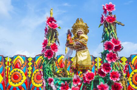 ILOILO , PHILIPPINES - JAN 27 : Participants in the Dinagyang Festival in Iloilo Philippines on January 27 2019. The Dinagyang is religious and cultural ennuel festivalのeditorial素材