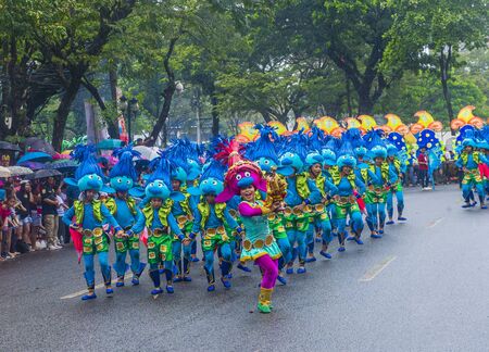 CEBU CITY , PHILIPPINES - JAN 20 : Participants in the Sinulog festival in Cebu city Philippines on January 20 2019. The Sinulog is an annual religious celebrations in the Philippines.のeditorial素材