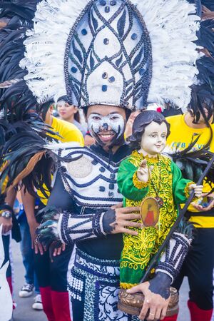 ILOILO , PHILIPPINES - JAN 27 : Participant in the Dinagyang Festival in Iloilo Philippines on January 27 2019. The Dinagyang is religious and cultural ennuel festivalのeditorial素材