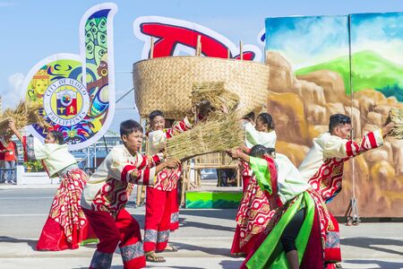 ILOILO , PHILIPPINES - JAN 27 : Participants in the Dinagyang Festival in Iloilo Philippines on January 27 2019. The Dinagyang is religious and cultural ennuel festivalのeditorial素材