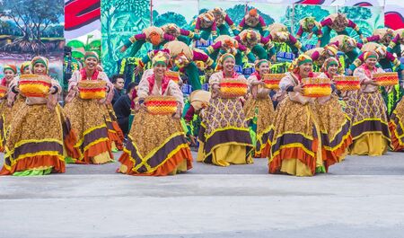 ILOILO , PHILIPPINES - JAN 27 : Participants in the Dinagyang Festival in Iloilo Philippines on January 27 2019. The Dinagyang is religious and cultural ennuel festivalのeditorial素材