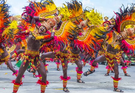 ILOILO , PHILIPPINES - JAN 27 : Participants in the Dinagyang Festival in Iloilo Philippines on January 27 2019. The Dinagyang is religious and cultural ennuel festivalのeditorial素材