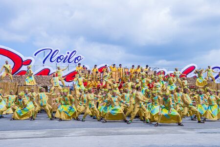 ILOILO , PHILIPPINES - JAN 27 : Participants in the Dinagyang Festival in Iloilo Philippines on...